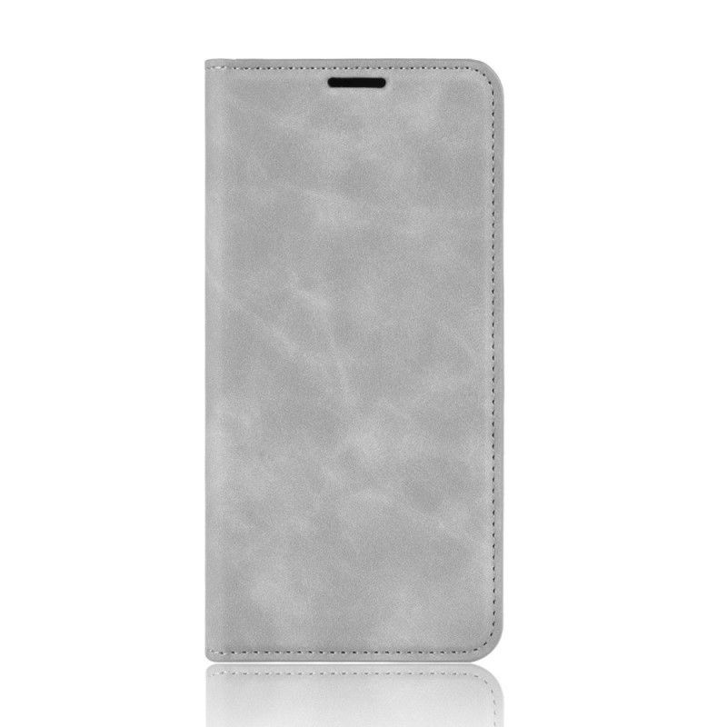 Flip Kotelot Samsung Galaxy Note 10 Lite Szary Czarny Elegancki Efekt Skóry Etui Ochronne