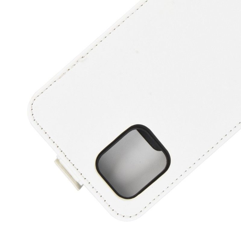 Skórzany Futerał Samsung Galaxy Note 10 Lite Biały Czarny Etui na Telefon Efekt Składanej Skóry