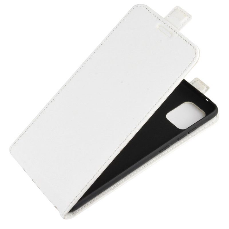 Skórzany Futerał Samsung Galaxy Note 10 Lite Biały Czarny Etui na Telefon Efekt Składanej Skóry
