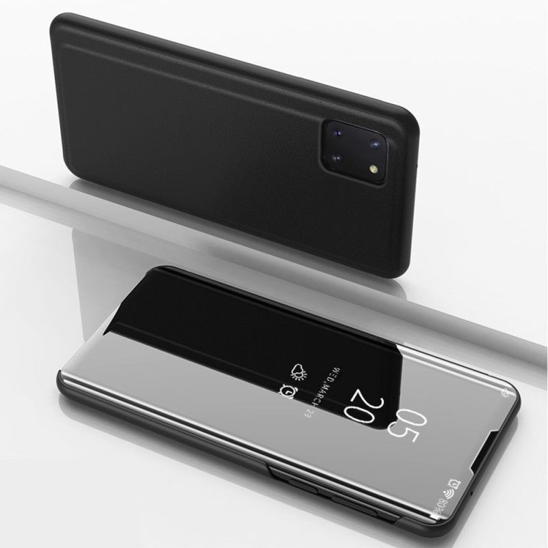 Zobacz Pokrywę Samsung Galaxy Note 10 Lite Granatowy Czarny Lustro I Imitacja Skóry