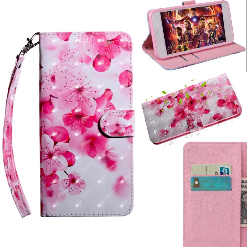 Etui Folio Samsung Galaxy A10e Różowe Kwiaty Etui Ochronne