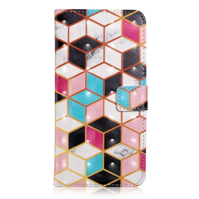 Etui Folio Xiaomi Redmi 7A Różowy Wielokolorowy Marmur Etui Ochronne