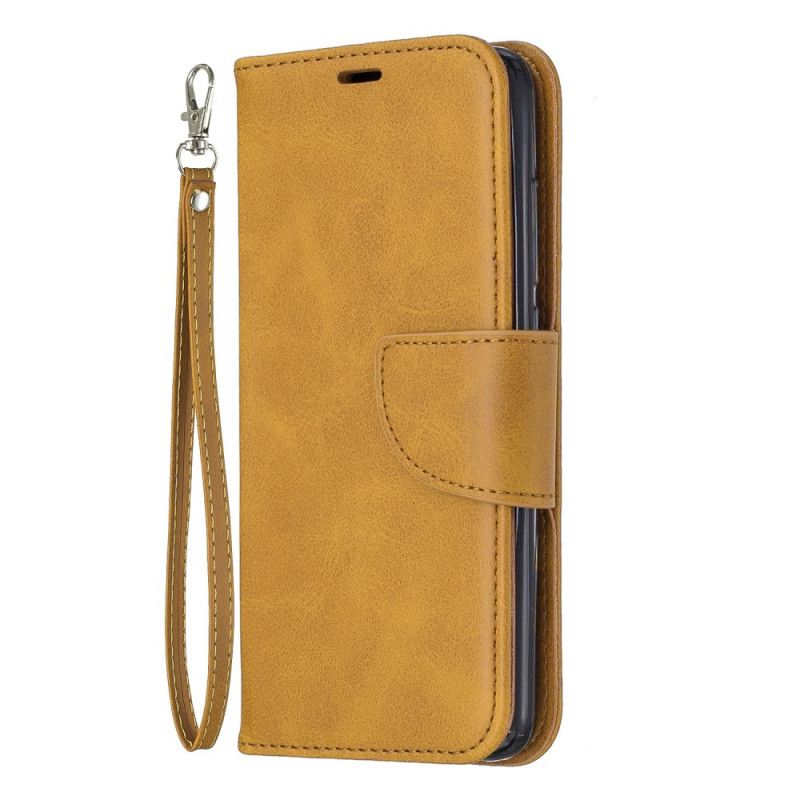 Etui Folio Xiaomi Redmi 7A Szary Czarny Kolorowa Imitacja Skóry Z Paskiem