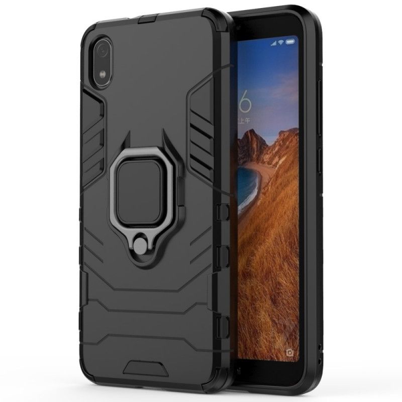 Futerały Xiaomi Redmi 7A Czerwony Czarny Etui na Telefon Pierścień Oporowy