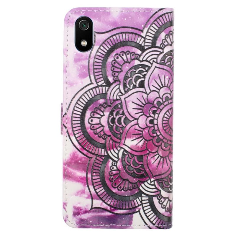 Skórzany Futerał Xiaomi Redmi 7A Etui na Telefon Fioletowa Mandala