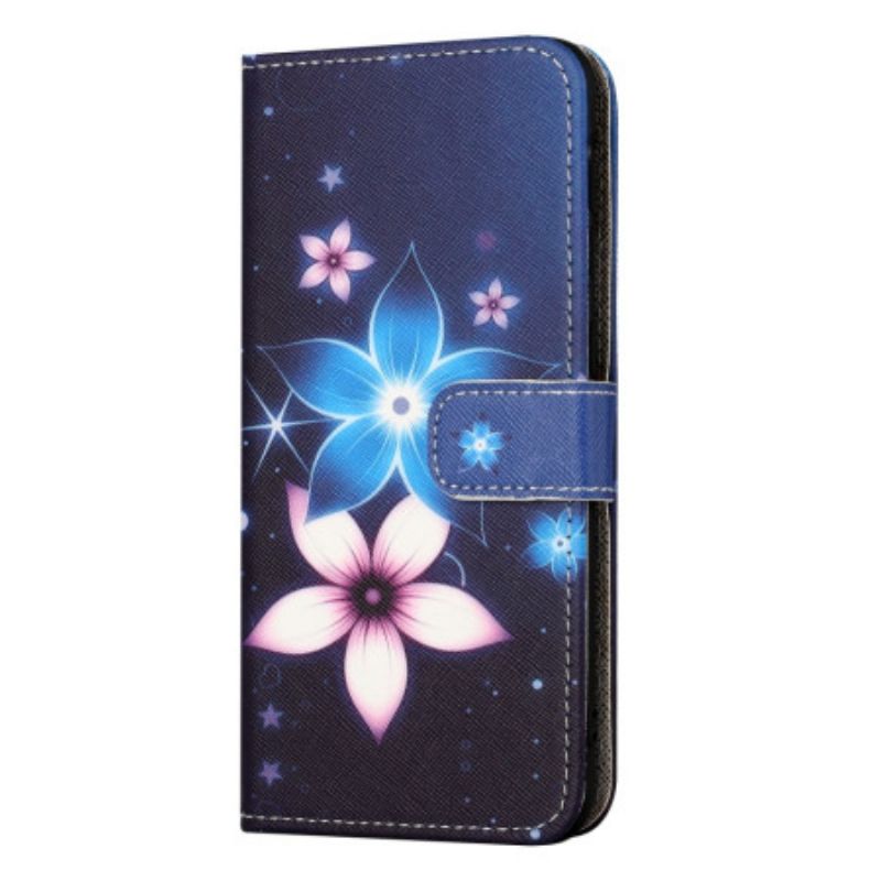 Etui Folio Xiaomi Redmi Note 13 Pro 5g Księżycowy Kwiat Z Paskiem