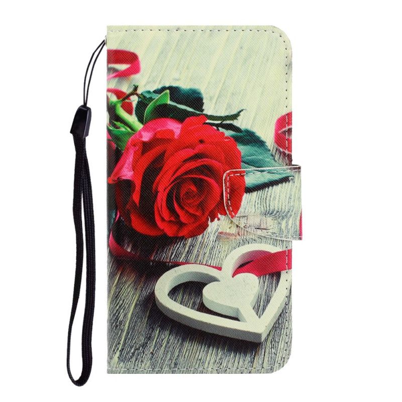 Etui Folio Samsung Galaxy S20 Plus / S20 Plus 5G Romantyczny Róż Ze Stringami Etui Ochronne