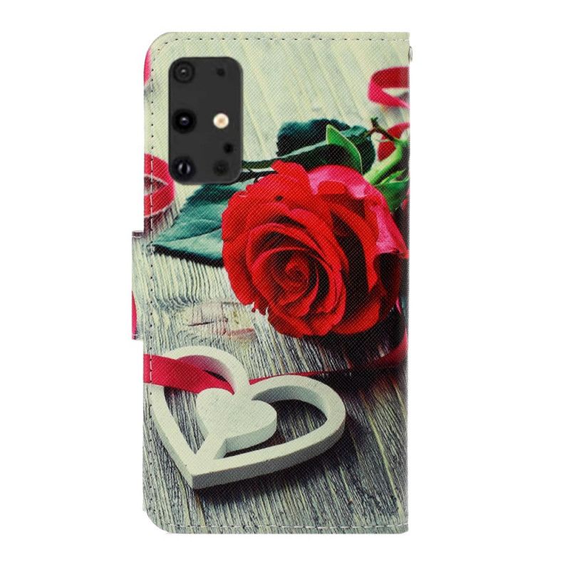 Etui Folio Samsung Galaxy S20 Plus / S20 Plus 5G Romantyczny Róż Ze Stringami Etui Ochronne