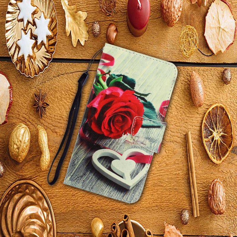 Etui Folio Samsung Galaxy S20 Plus / S20 Plus 5G Romantyczny Róż Ze Stringami Etui Ochronne