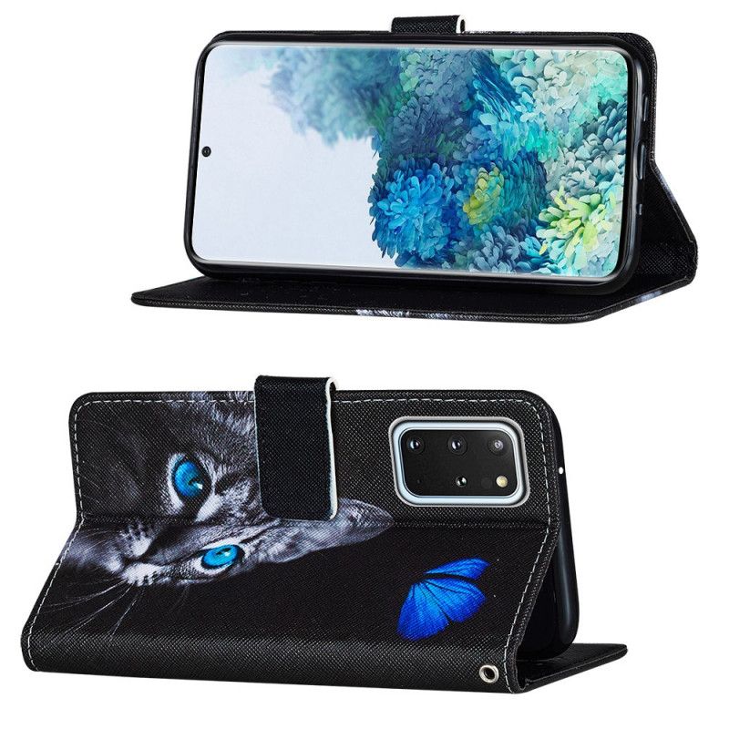 Obudowa Samsung Galaxy S20 Plus / S20 Plus 5G Etui na Telefon Kot I Niebieski Motyl