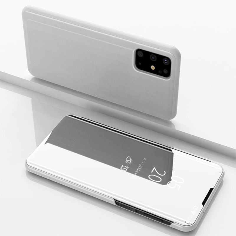 Zobacz Pokrywę Samsung Galaxy S20 Plus / S20 Plus 5G Biały Czarny Lustro I Imitacja Skóry