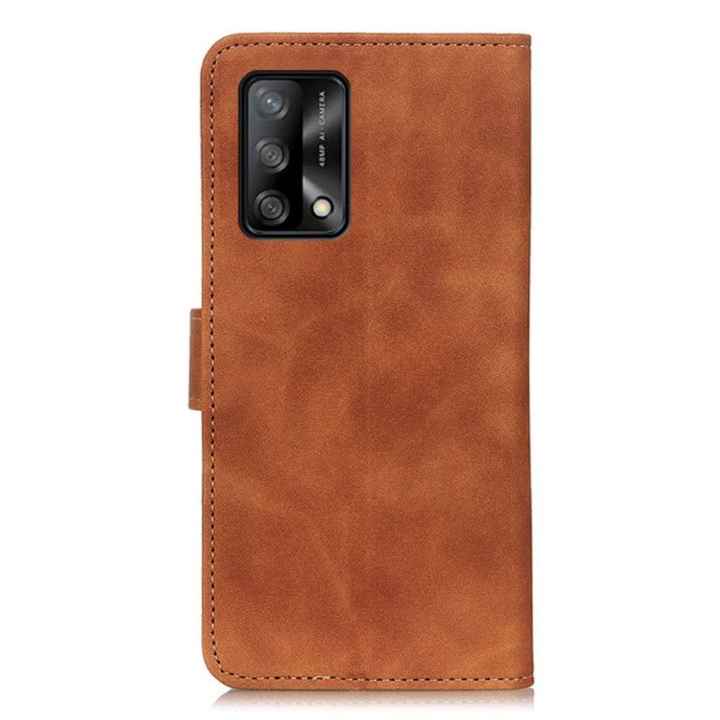 Etui Folio Do Oppo A74 4g Khazneh Efekt Vintage Skóry