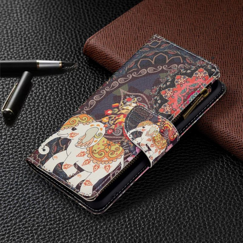 Etui Folio Do Oppo A74 4g Słoń Zapinana Kieszeń