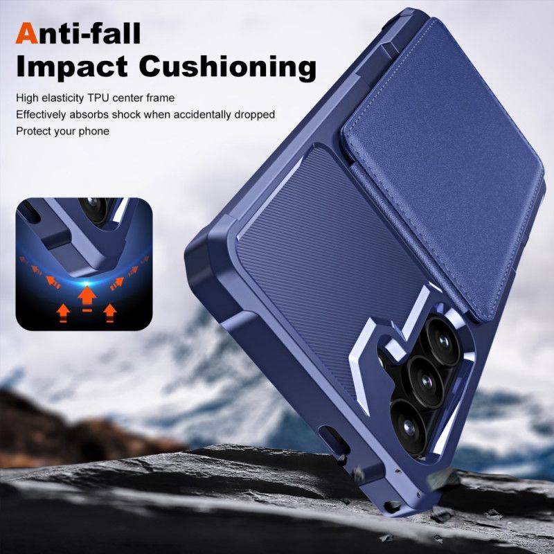 Etui Do Samsung Galaxy S25 5g Metaliczny Uchwyt Na Karty I Stojak