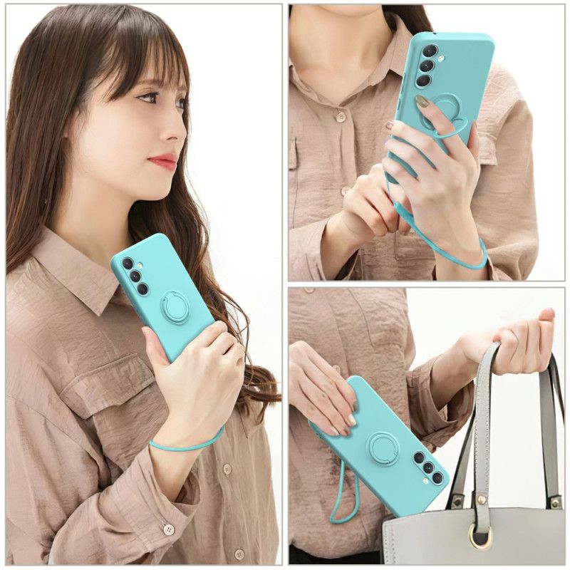 Etui Do Samsung Galaxy S25 5g Uchwyt Pierścieniowy Z Płynnego Silikonu