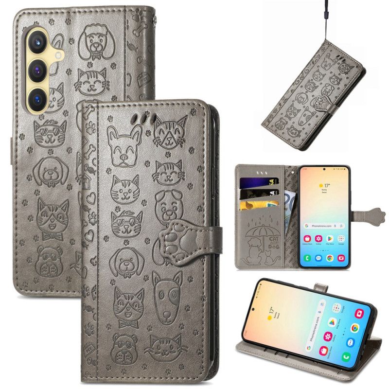 Etui Folio Samsung Galaxy S25 5g Animowane Zwierzęta Etui Ochronne