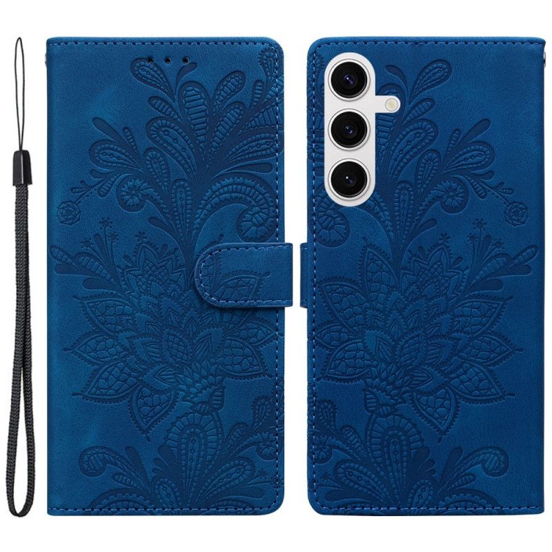 Etui Folio Samsung Galaxy S25 5g Kwiatowy Wzór Koronki Etui Ochronne