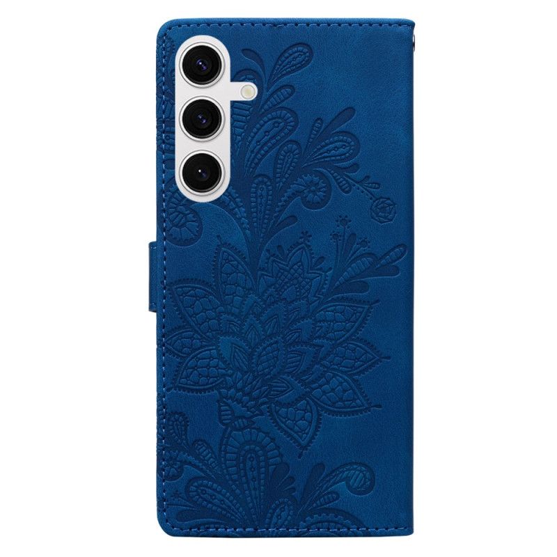 Etui Folio Samsung Galaxy S25 5g Kwiatowy Wzór Koronki Etui Ochronne