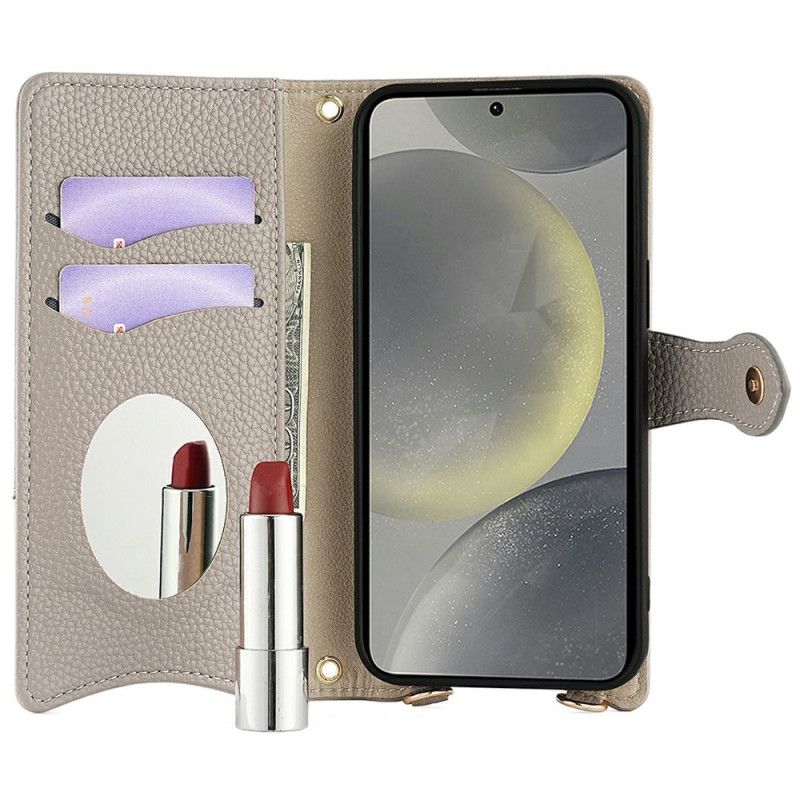 Etui Folio Samsung Galaxy S25 5g Lustro I Łańcuszek