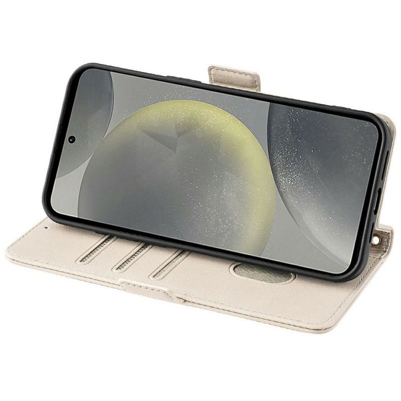 Etui Folio Samsung Galaxy S25 5g Metalowe Zapięcie Paska Etui Ochronne