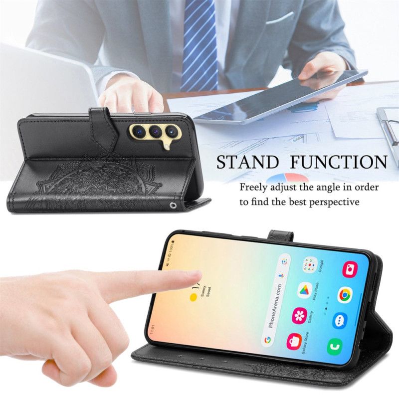 Etui Folio Samsung Galaxy S25 5g Smycz Z Barokową Mandalą Etui Ochronne