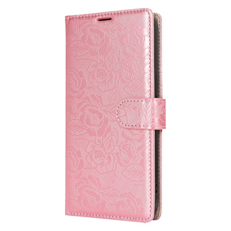 Etui Folio Samsung Galaxy S25 5g Smycz Z Kwiatowym Nadrukiem