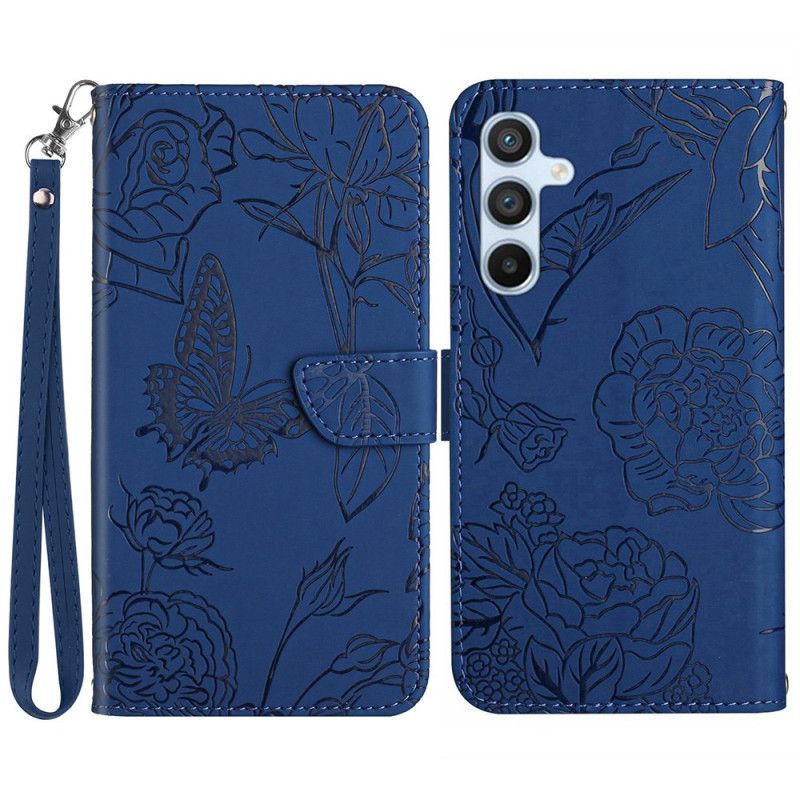 Etui Folio Samsung Galaxy S25 5g Wzór Motyla Z Paskiem