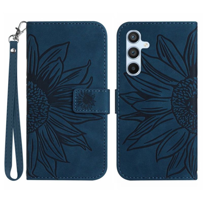 Etui Folio Samsung Galaxy S25 5g Wzór Słonecznika Z Paskiem Etui Ochronne