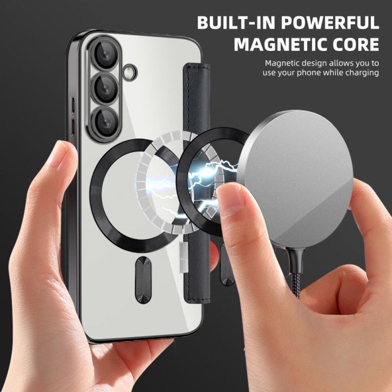 Flip Kotelot Samsung Galaxy S25 5g Etui Na Telefon Efekt Skóry Kompatybilny Z Magsafe I Blokadą Rfid