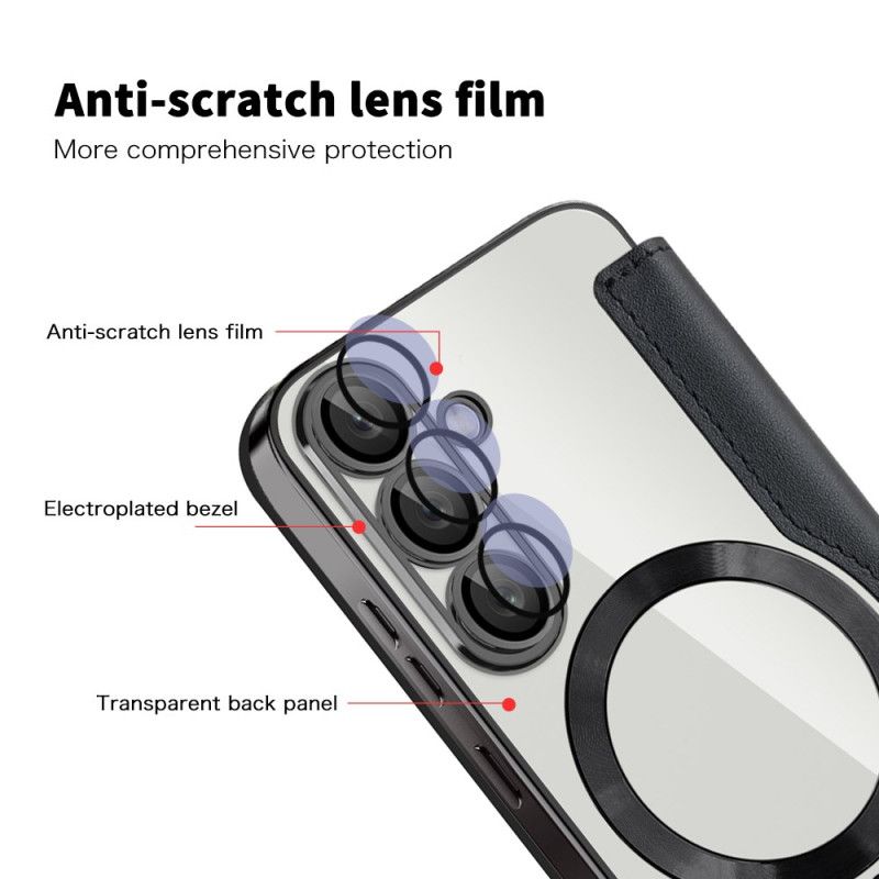 Flip Kotelot Samsung Galaxy S25 5g Etui Na Telefon Efekt Skóry Kompatybilny Z Magsafe I Blokadą Rfid