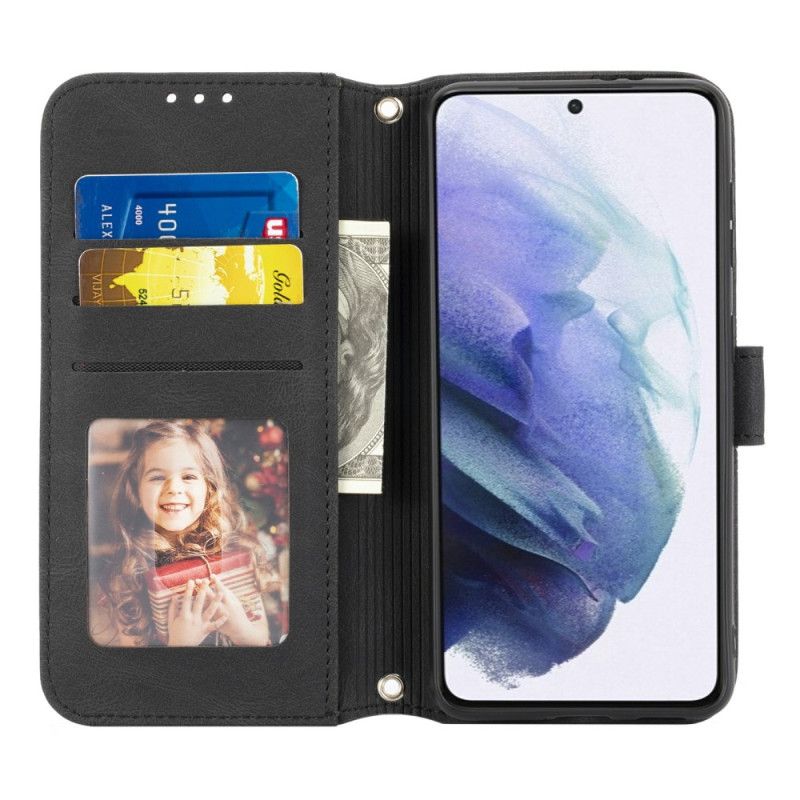 Skórzany Futerał Samsung Galaxy S25 5g Etui Na Telefon Brzegi I Smyczka