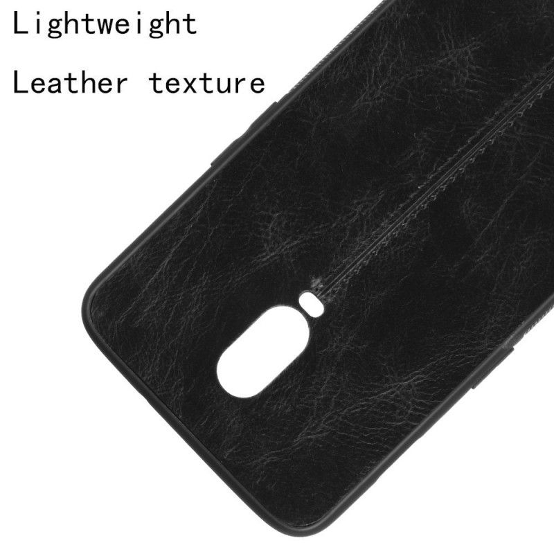 Etui OnePlus 6T Czerwony Czarny Szwy W Stylu Skóry Etui Ochronne