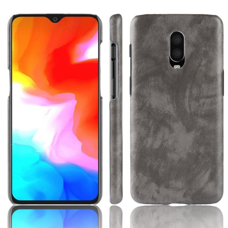 Etui OnePlus 6T Kawowy Czarny Efekt Skóry Lychee Performance Etui Ochronne