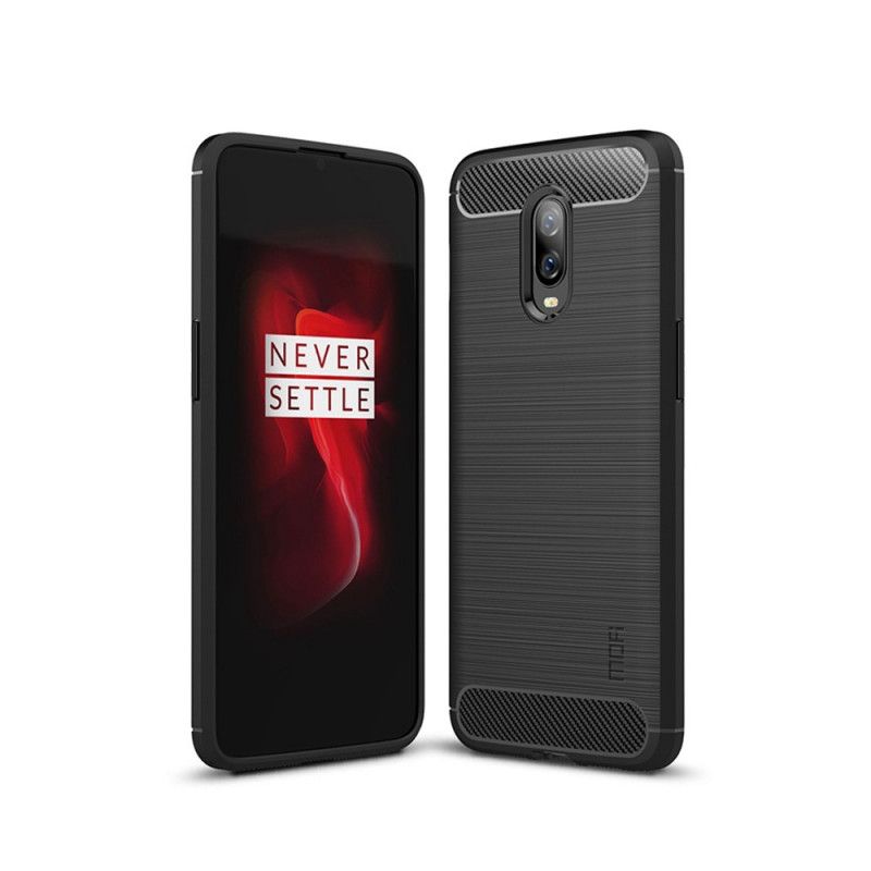 Etui OnePlus 6T Szary Czarny Mofi Szczotkowane Włókno Węglowe