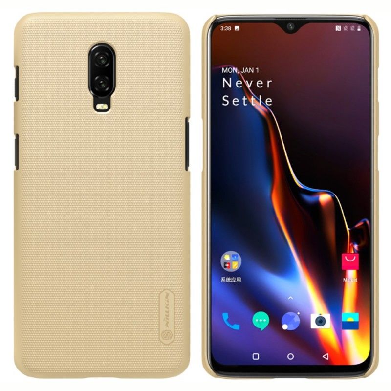 Etui OnePlus 6T Złoty Czarny Sztywny Matowy Nillkin