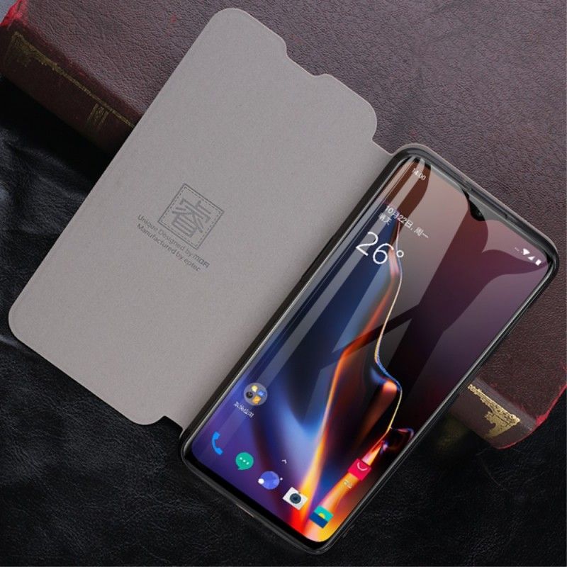 Flip Kotelot OnePlus 6T Brązowy Jasnoniebieski Mofi