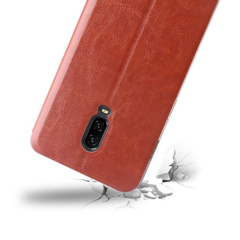 Flip Kotelot OnePlus 6T Brązowy Jasnoniebieski Mofi
