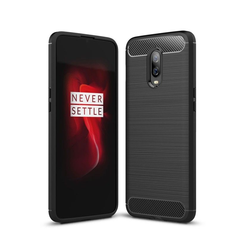 Futerały OnePlus 6T Czerwony Czarny Szczotkowane Włókno Węglowe