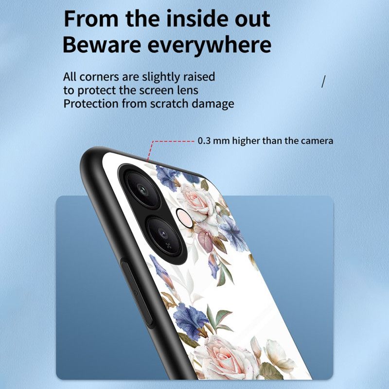 Etui Do Vivo V60 Lite Szkło Hartowane Z Kwiatowym Wzorem