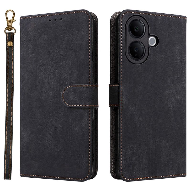 Etui Folio Do Vivo V60 Lite Efekt Zamszu Z Paskiem