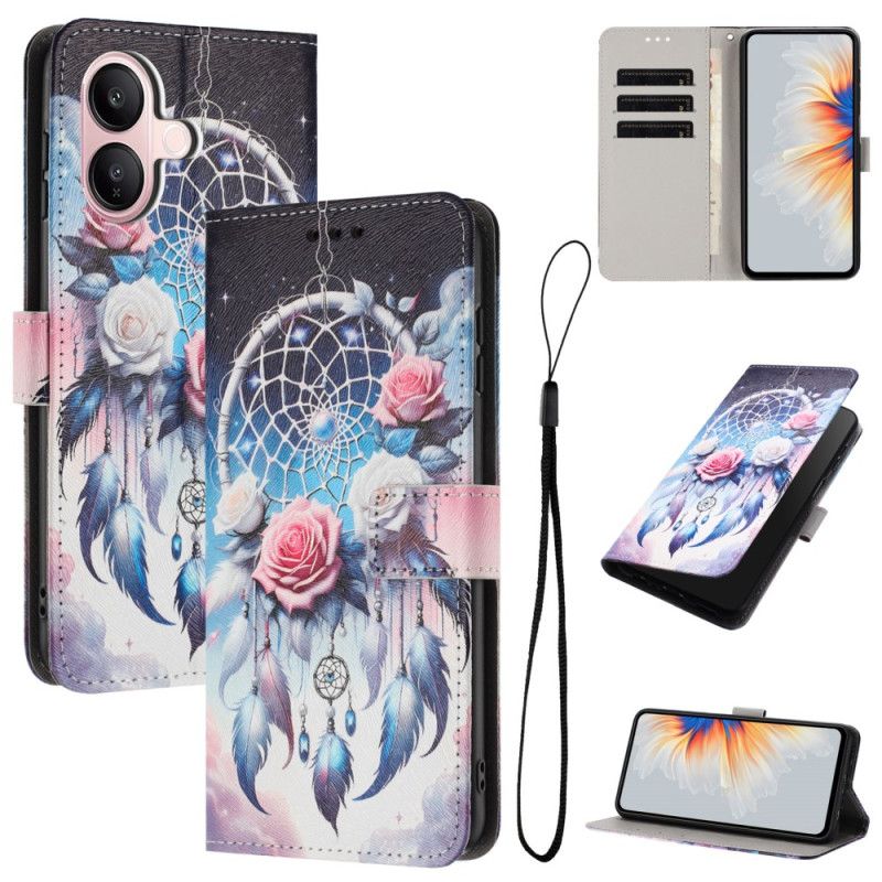 Etui Folio Do Vivo V60 Lite Łapacz Snów Z Różą