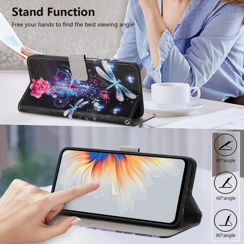 Etui Folio Vivo V60 Lite Świecące Ważki