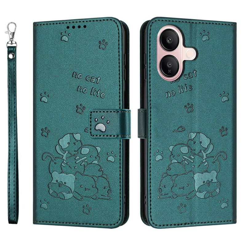 Etui Folio Vivo V60 Lite Wzór Kota Pasek