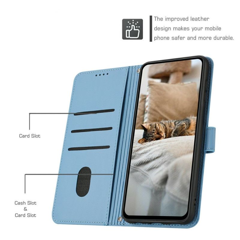 Etui Folio Vivo V60 Lite Wzór Kota Pasek