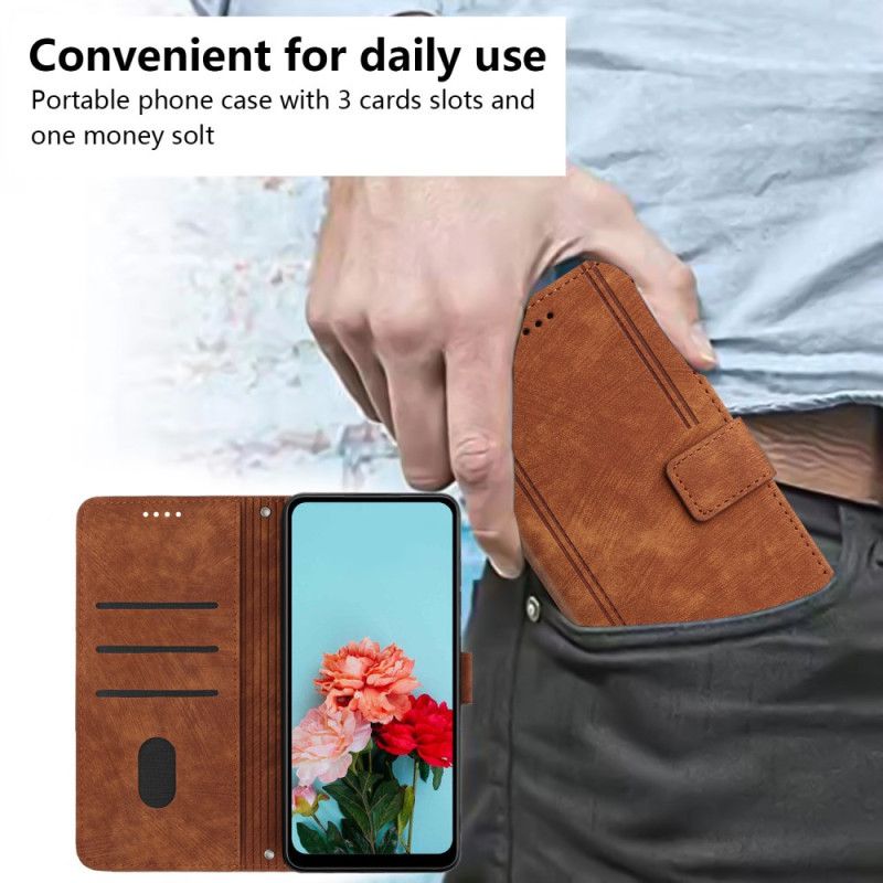 Etui Folio Vivo V60 Lite Wzór Retro
