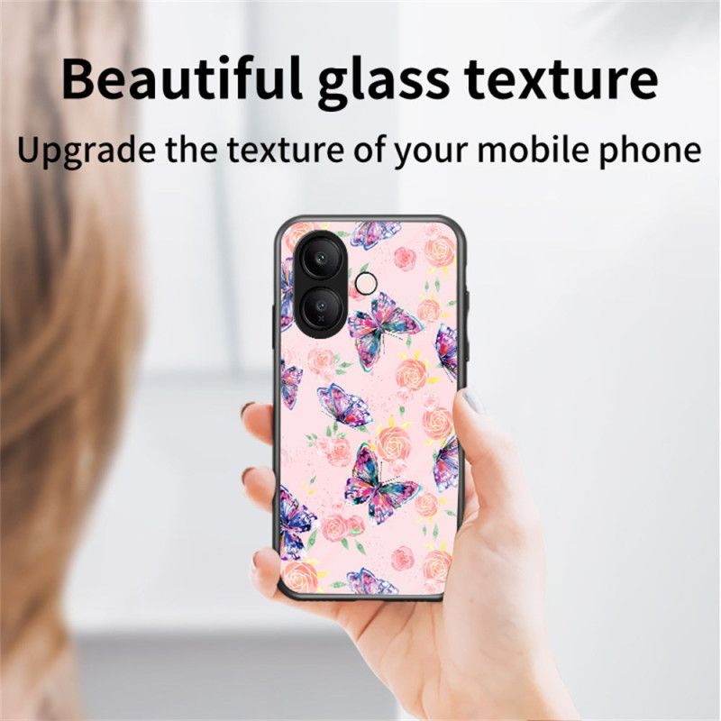 Etui Vivo V60 Lite Motyle Ze Szkła Hartowanego