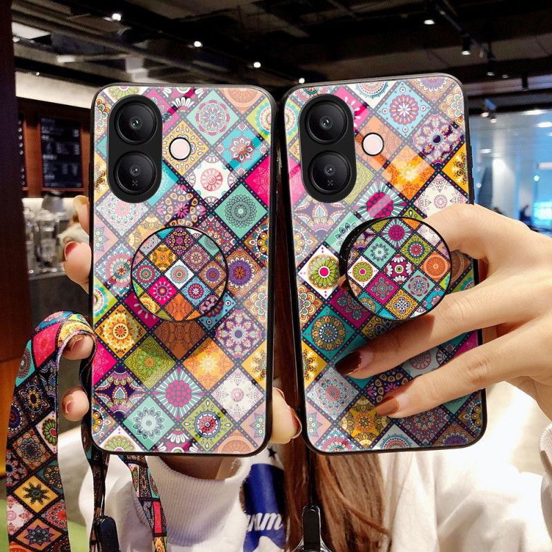 Etui Vivo V60 Lite Uchwyt Na Pierścionki I Smycz Patchworkowa