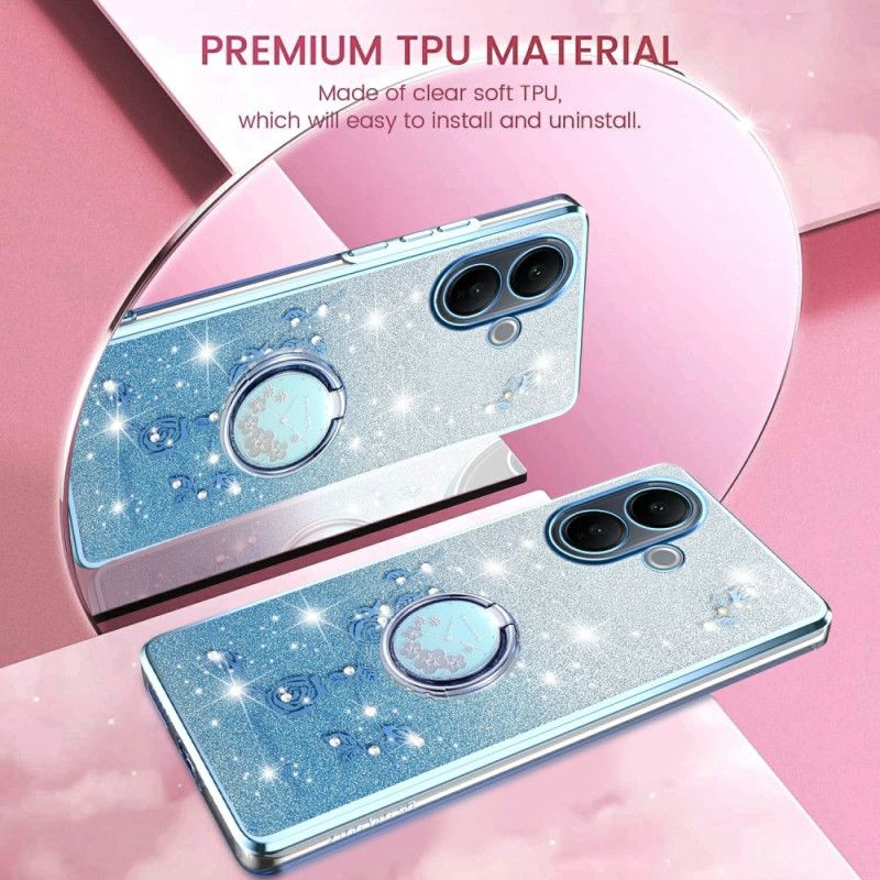 Futerały Vivo V60 Lite Etui Na Telefon Z Uchwytem Na Pierścionki I Gradientowymi Cekinami