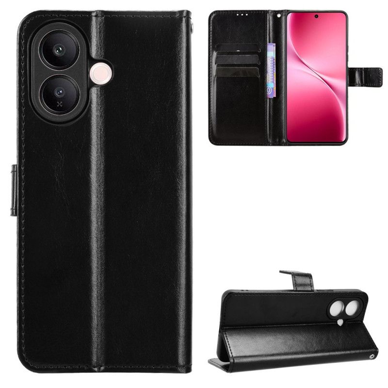 Skórzany Futerał Vivo V60 Lite Etui Na Telefon Błyszcząca Sztuczna Skóra