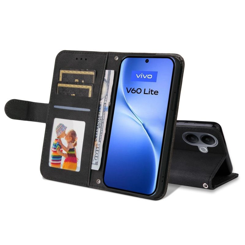 Skórzany Futerał Vivo V60 Lite Etui Na Telefon Ozdobny Nit